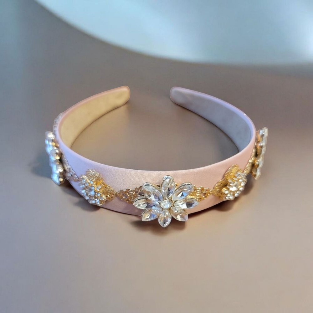 Pink and Gold Embellished Headband - Picture 2 of 2
